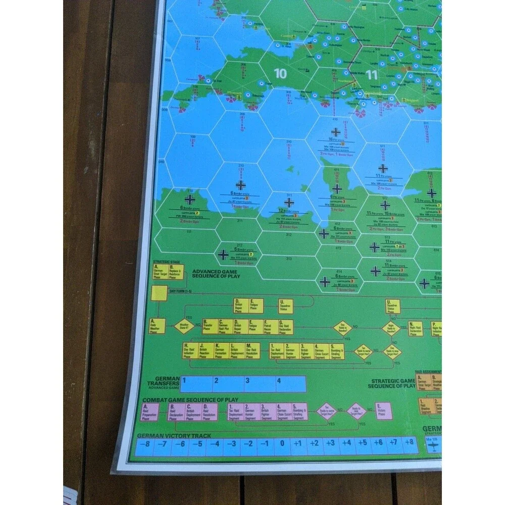 Laminated TSR 1983 Battle Over Britain Map And British Airfield Display